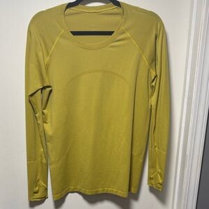 Lululemon Yellow Long Sleeve swiftly Top Size 12